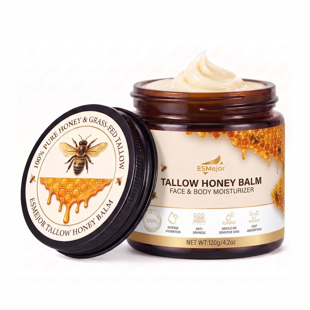 ESMejor 100% Pure Grass-Fed Tallow Honey Balm - Face & Body Moisturizer (120g / 4.2 oz)