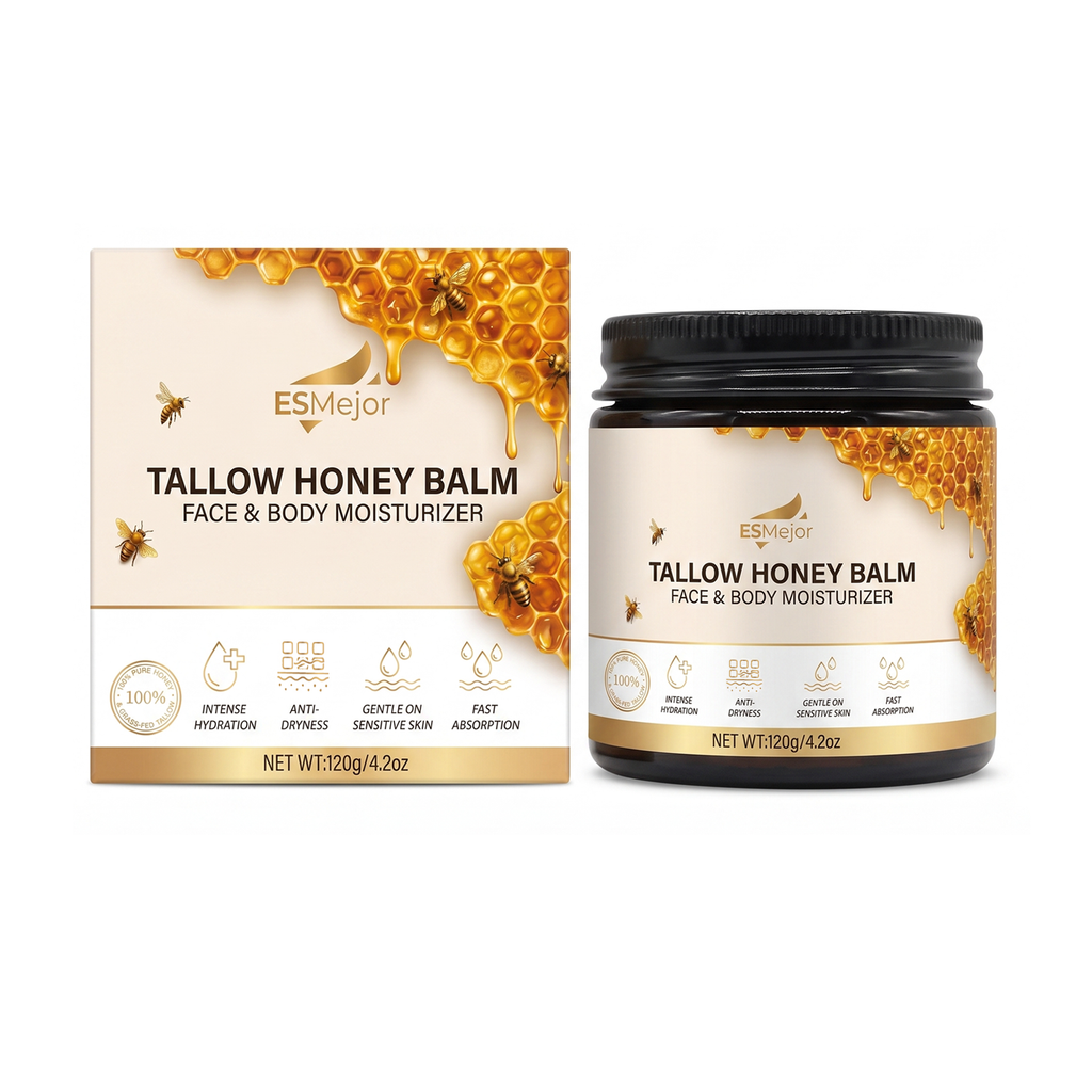 ESMejor 100% Pure Grass-Fed Tallow Honey Balm - Face & Body Moisturizer (120g / 4.2 oz)