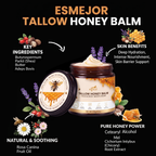 ESMejor 100% Pure Grass-Fed Tallow Honey Balm - Face & Body Moisturizer (120g / 4.2 oz)